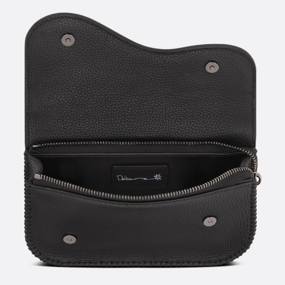 CACTUS JACK and DIOR Arm Pouch Black Grained Calfskin with Embroidery - Picture 4 of 7